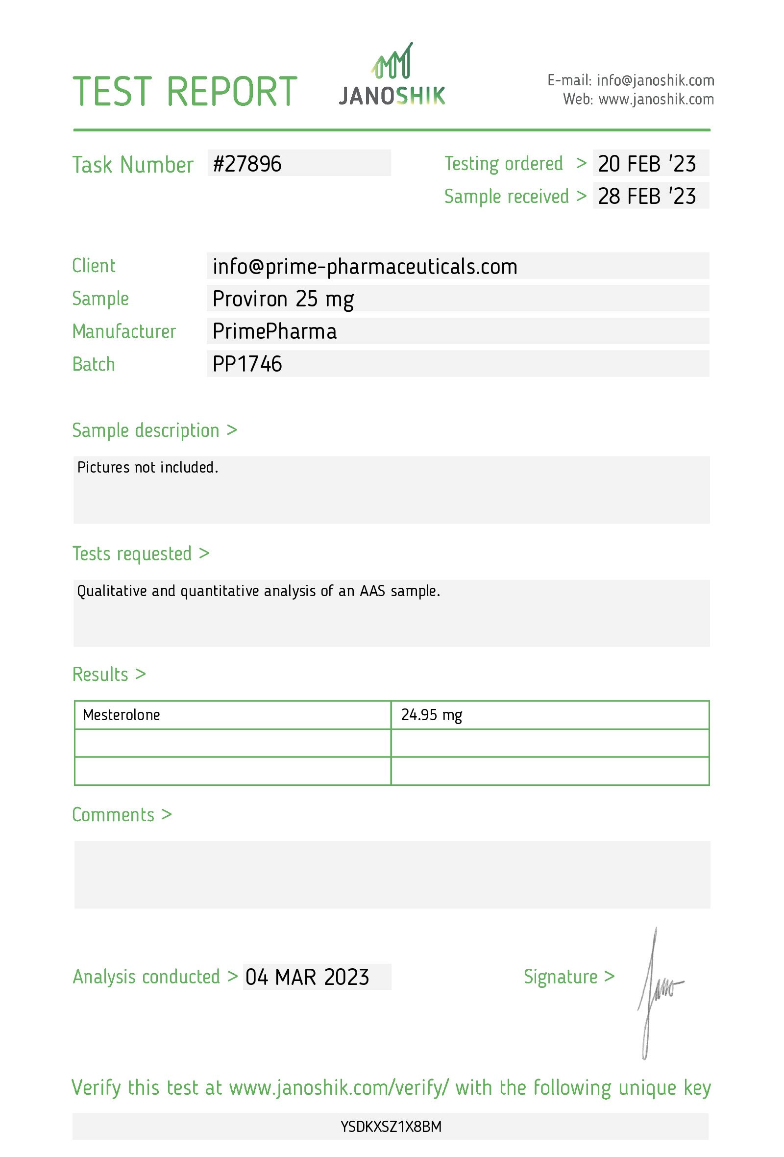 Prime Pharma Labtest Proviron